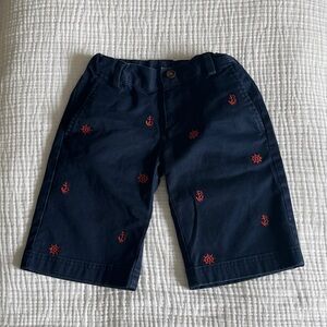 Brooks Brothers - Navy Kids Shorts with Red Anchor Embroidery